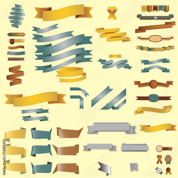 Fototapeta web elements ribbons set