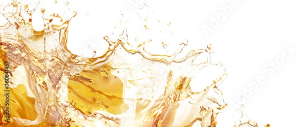 Fototapeta A golden beer splashing.