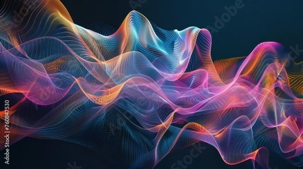 Fototapeta Sound waves visualized as abstract patterns