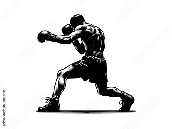 Fototapeta Dynamic Boxing: Boxing Vector Illustration for Athletic Designs and Powerful Imagery