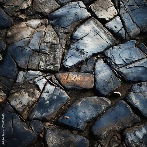 Obraz An asphalt road texture photo, in the style of pigeon-core