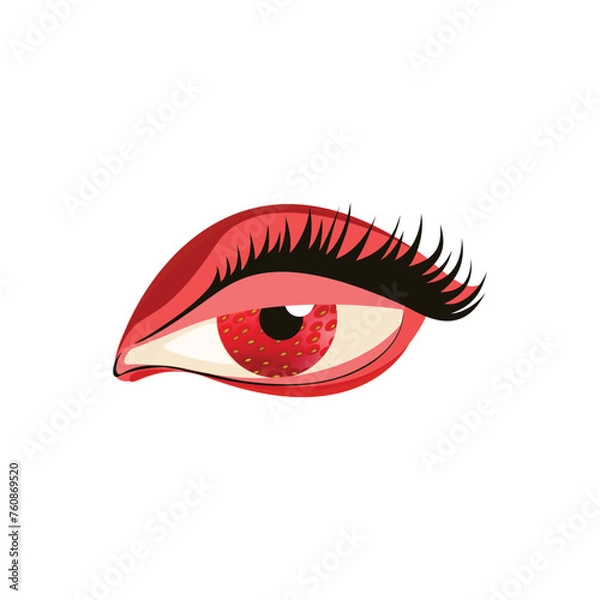 Obraz shirt print design illustration minimal art strawberry peel texture on eye graphics fabric