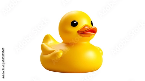 Obraz Cheerful yellow rubber ducky resting peacefully on a clean white surface