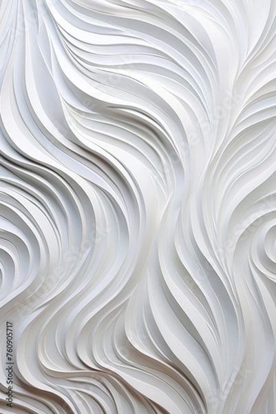 Obraz White Clay Sculpted Waves Textured Background