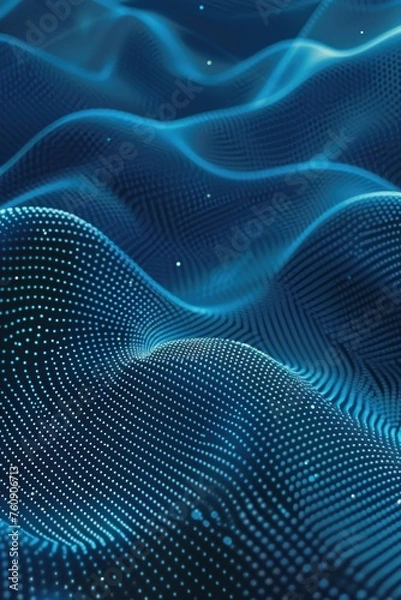 Fototapeta Digital Particles Wave in Cyberspace