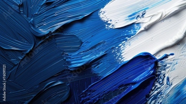 Fototapeta Smooth Gradient from Rich Blue to Pale Blue in Paint Strokes