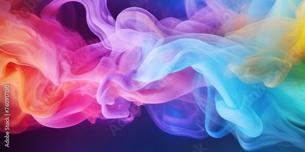 Fototapeta Rainbow Colored Smoke Floating in Air