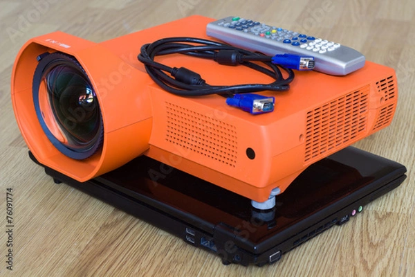 Obraz Multimedia projector and all to it. Folded.