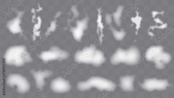 Obraz 湯気、煙の素材セット