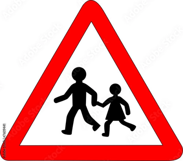 Fototapeta a105 - Panneau danger TRAVERSEE D'ENFANTS