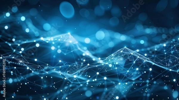 Fototapeta Abstract digital data network background for science, technology and education concepts