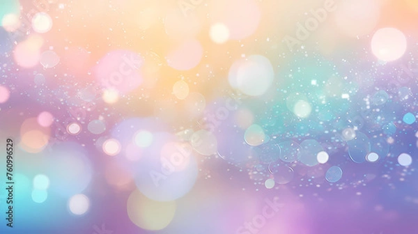 Fototapeta Soft rainbow colored bokeh background