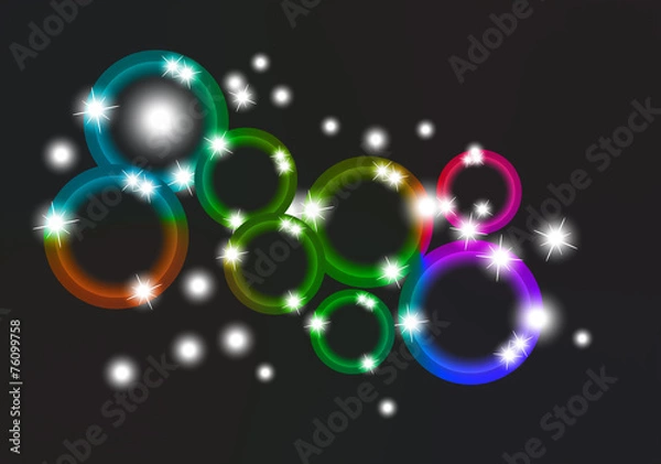 Obraz circle with light and star vector design