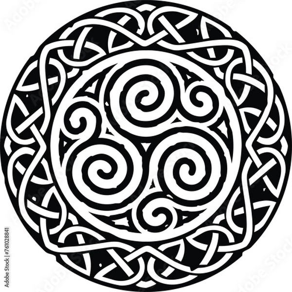Obraz Irish Celtic Circle or Ring with Triskeles