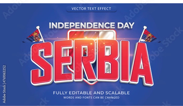 Fototapeta Editable text effects with the theme of independence day of world countries