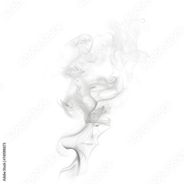 Fototapeta Realistic smoke or steam set isolated on white and transparent background