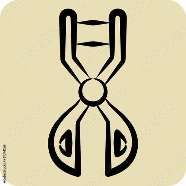 Fototapeta Icon Eyelash Curter. related to Fashion symbol. hand drawn style. simple design editable. simple illustration