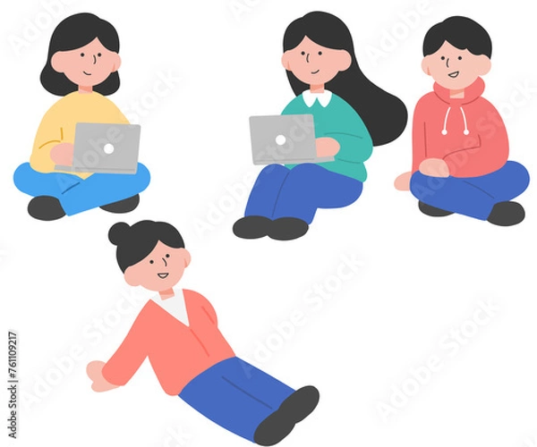 Obraz 귀여운 느낌의 대학생 일러스트