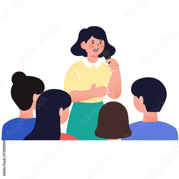 Obraz 연설하는 여성 일러스트