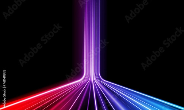 Fototapeta Abstract speed Business Start up launching product with Electric car and city concept Hitech communication concept innovation background,  vector design