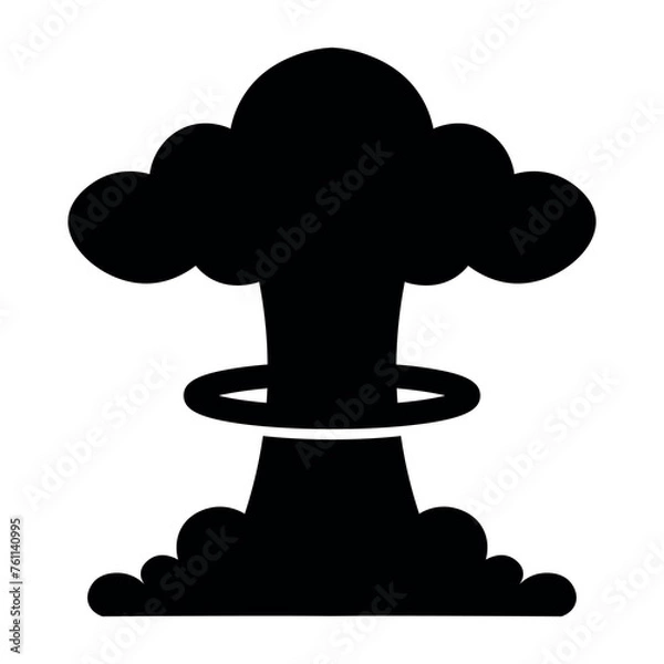 Obraz vector mushroom cloud icon on white background