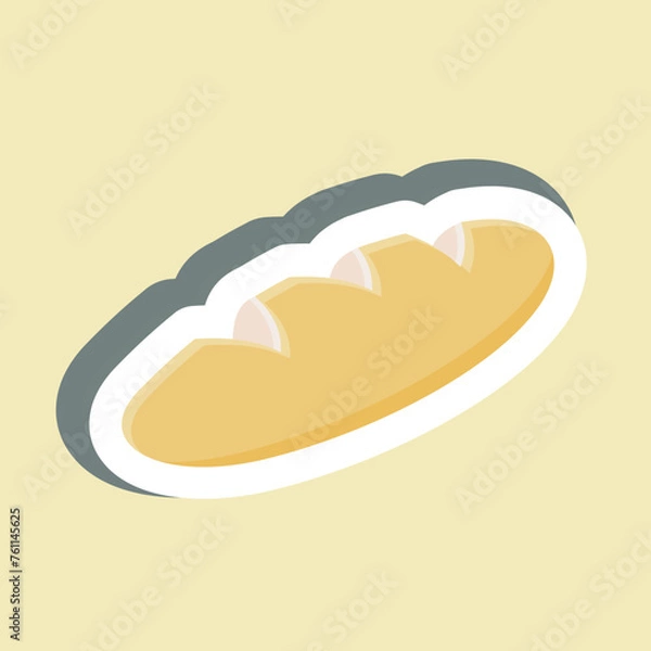 Fototapeta Sticker Bread. suitable for Bakery symbol. simple design editable. design template vector. simple illustration