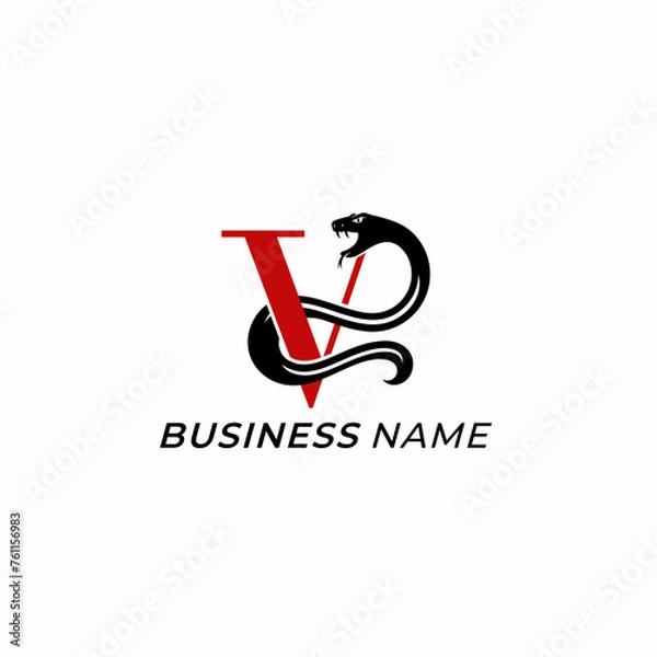 Obraz design logo creative letter X and snake