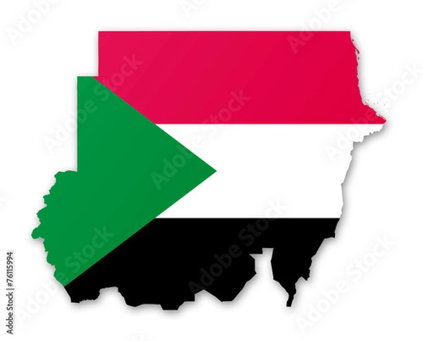 Obraz Carte et drapeau du Soudan