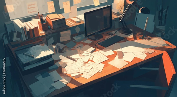 Obraz 책상 에니메이션