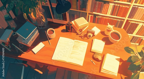 Obraz 책상 에니메이션