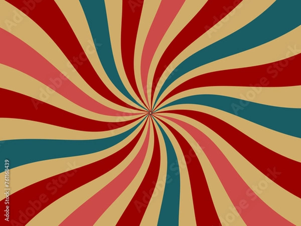 Fototapeta Swirl radial pattern retro background.