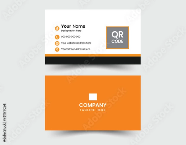 Fototapeta Double-sided  Modern Business Card - Creative and Clean Business Card Template. Business card for business and personal use. Vector illustration design.
