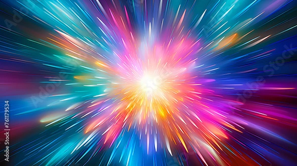 Fototapeta Soft light radial design, explosion of color emotions