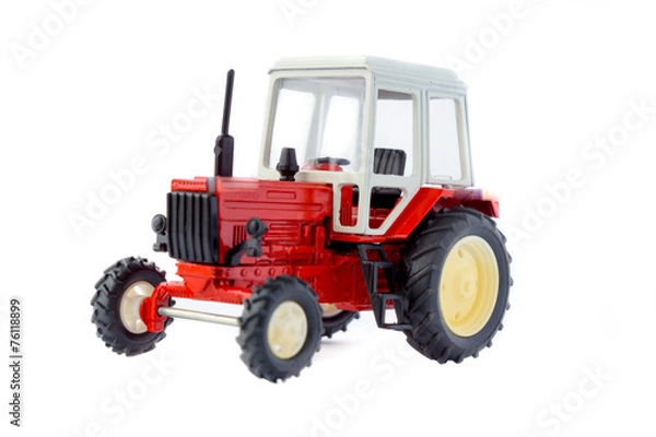 Fototapeta Toy tractor isolated model
