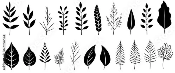 Fototapeta set of silhouettes of wheat