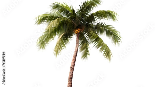 Fototapeta close up of Coconut palm tree isolated on white or transparent background. PNG file
