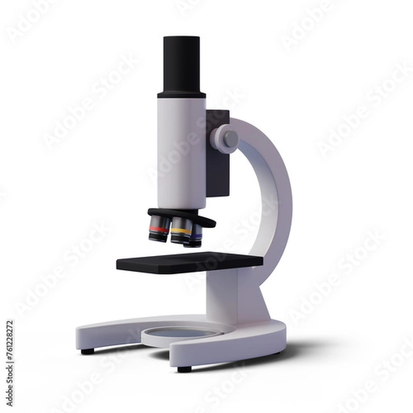 Fototapeta Microscope 3d icon education and scientist concept