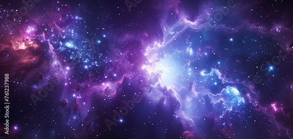 Obraz Beautiful purple space background. Sci-fi cosmic wallpaper.