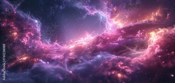 Obraz Beautiful purple space background. Sci-fi cosmic wallpaper.
