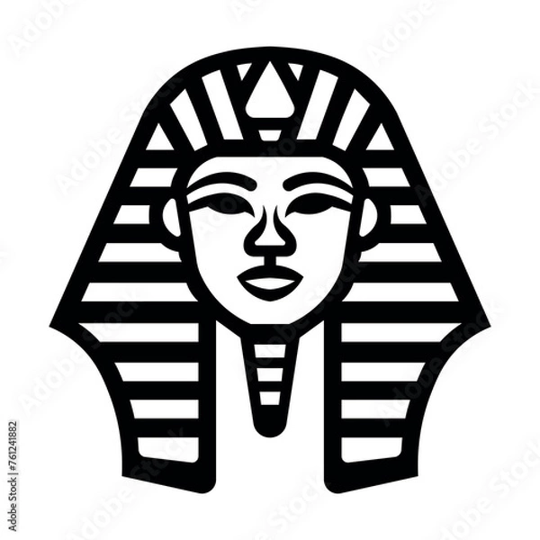 Obraz black vector pharaon icon on white background