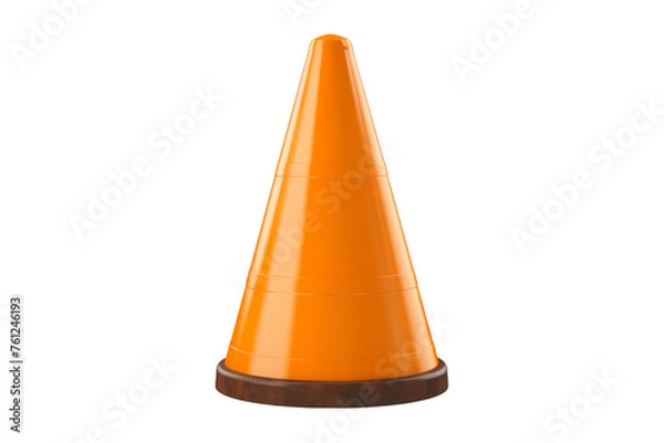 Fototapeta Orange Traffic Cone on White Background. On a Transparent Background.