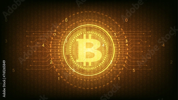 Obraz bitcoin Abstract technology background vector illustration	