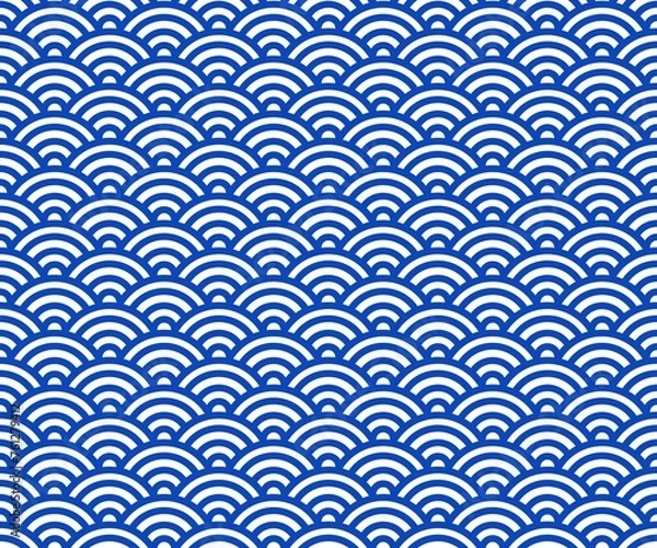 Fototapeta シンプルな青海波