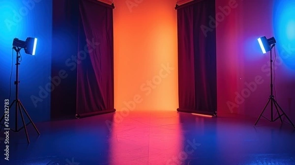 Fototapeta Orange and black textured abstract gradient background