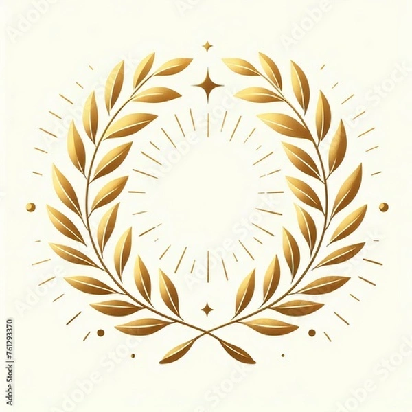 Fototapeta やさしい色の月桂樹のイラスト