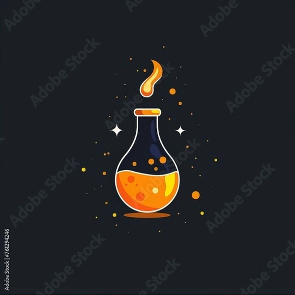 Fototapeta Flat vector logo of a game potion 