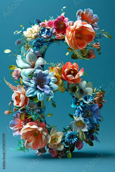 Fototapeta Floral Cosmic 6: Futuristic Minimalism in Volumetric Photorealism