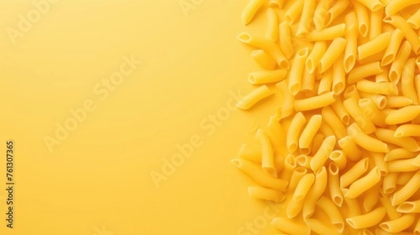 Fototapeta Close-up of pasta of various shapes. Background and texture of wholemeal flour products.