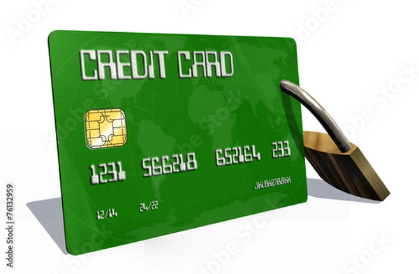Obraz Credit card with security lock