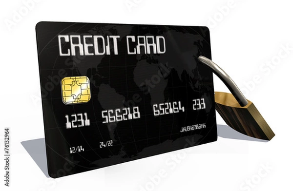Obraz Credit card with security lock